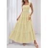 image:imagePRETTYGARDEN Womens 2026 Summer Casual Maxi Dresses Striped Square Neck Sleeveless Boho Flowy Sundress Beach Vacation ClothesYellow