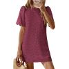 image:imagePRETTYGARDEN Womens 2026 Summer Casual Short Dresses Embroidered Lace Short Sleeve Boho Mini Dress Beach Vacation ClothesBurgundy