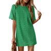 image:imagePRETTYGARDEN Womens 2026 Summer Casual Short Dresses Embroidered Lace Short Sleeve Boho Mini Dress Beach Vacation ClothesDark Green