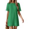 image:imagePRETTYGARDEN Womens 2026 Summer Casual Short Dresses Embroidered Lace Short Sleeve Boho Mini Dress Beach Vacation ClothesDark Green