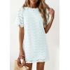 image:imagePRETTYGARDEN Womens 2026 Summer Casual Short Dresses Embroidered Lace Short Sleeve Boho Mini Dress Beach Vacation ClothesLight Blue