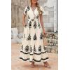 image:imagePRETTYGARDEN Womens 2026 Summer Casual V Neck Boho Maxi Dress Flowy Aline Bell Sleeve Tiered Floral Dresses with PocketFloral Apricot Black