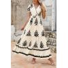 image:imagePRETTYGARDEN Womens 2026 Summer Casual V Neck Boho Maxi Dress Flowy Aline Bell Sleeve Tiered Floral Dresses with PocketFloral Apricot Black
