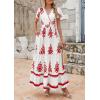 image:imagePRETTYGARDEN Womens 2026 Summer Casual V Neck Boho Maxi Dress Flowy Aline Bell Sleeve Tiered Floral Dresses with PocketFloral Light Apricot Orange
