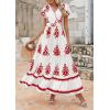image:imagePRETTYGARDEN Womens 2026 Summer Casual V Neck Boho Maxi Dress Flowy Aline Bell Sleeve Tiered Floral Dresses with PocketFloral Light Apricot Orange