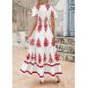 image:imagePRETTYGARDEN Womens 2026 Summer Casual V Neck Boho Maxi Dress Flowy Aline Bell Sleeve Tiered Floral Dresses with PocketFloral Light Apricot Orange
