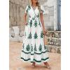 image:imagePRETTYGARDEN Womens 2026 Summer Casual V Neck Boho Maxi Dress Flowy Aline Bell Sleeve Tiered Floral Dresses with PocketFloral White Green