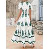 image:imagePRETTYGARDEN Womens 2026 Summer Casual V Neck Boho Maxi Dress Flowy Aline Bell Sleeve Tiered Floral Dresses with PocketFloral White Green