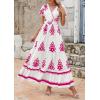 image:imagePRETTYGARDEN Womens 2026 Summer Casual V Neck Boho Maxi Dress Flowy Aline Bell Sleeve Tiered Floral Dresses with PocketFloral White Rose Red