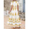image:imagePRETTYGARDEN Womens 2026 Summer Casual V Neck Boho Maxi Dress Flowy Aline Bell Sleeve Tiered Floral Dresses with PocketFloral White Yellow