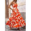 image:imagePRETTYGARDEN Womens 2026 Summer Dresses Fashion Clothing Floral Maxi Dress Ruffle Long Flowy Boho Beach Vacation SundressesFloral Orange Beige