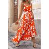 image:imagePRETTYGARDEN Womens 2026 Summer Dresses Fashion Clothing Floral Maxi Dress Ruffle Long Flowy Boho Beach Vacation SundressesFloral Orange Beige