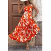 image:imagePRETTYGARDEN Womens 2026 Summer Dresses Fashion Clothing Floral Maxi Dress Ruffle Long Flowy Boho Beach Vacation SundressesFloral Orange Beige