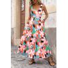 image:imagePRETTYGARDEN Womens 2026 Summer Dresses Fashion Clothing Floral Maxi Dress Ruffle Long Flowy Boho Beach Vacation SundressesFloral Orange Pink