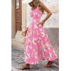 image:imagePRETTYGARDEN Womens 2026 Summer Dresses Fashion Clothing Floral Maxi Dress Ruffle Long Flowy Boho Beach Vacation SundressesFloral Pink Beige