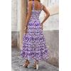 image:imagePRETTYGARDEN Womens 2026 Summer Dresses Fashion Clothing Floral Maxi Dress Ruffle Long Flowy Boho Beach Vacation SundressesFloral Purple White
