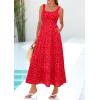 image:imagePRETTYGARDEN Womens 2026 Summer Dresses Fashion Clothing Floral Maxi Dress Ruffle Long Flowy Boho Beach Vacation SundressesRed Floral