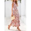 image:imagePRETTYGARDEN Womens 2026 Summer Floral Midi Dress Cap Sleeve V Neck Ruffle Long Flowy Boho Casual Beach Vacation DressesFloral Black Apricot