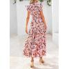 image:imagePRETTYGARDEN Womens 2026 Summer Floral Midi Dress Cap Sleeve V Neck Ruffle Long Flowy Boho Casual Beach Vacation DressesFloral Black Apricot