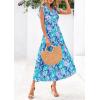image:imagePRETTYGARDEN Womens 2026 Summer Floral Midi Dress Cap Sleeve V Neck Ruffle Long Flowy Boho Casual Beach Vacation DressesFloral Purple Blue