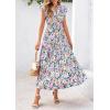 image:imagePRETTYGARDEN Womens 2026 Summer Floral Midi Dress Cap Sleeve V Neck Ruffle Long Flowy Boho Casual Beach Vacation DressesFloral Purple Pink