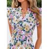 image:imagePRETTYGARDEN Womens 2026 Summer Floral Midi Dress Cap Sleeve V Neck Ruffle Long Flowy Boho Casual Beach Vacation DressesFloral Purple Pink