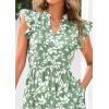 image:imagePRETTYGARDEN Womens 2026 Summer Floral Midi Dress Cap Sleeve V Neck Ruffle Long Flowy Boho Casual Beach Vacation DressesLeaves Light Green