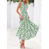 image:imagePRETTYGARDEN Womens 2026 Summer Floral Midi Dress Cap Sleeve V Neck Ruffle Long Flowy Boho Casual Beach Vacation DressesLeaves Light Green