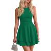 image:imagePRETTYGARDEN Womens 2026 Summer Mini Dress Sleeveless Ruched A Line Ruffle Flowy Short Cute Dresses Party Date Night OutfitsGreen