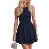image:imagePRETTYGARDEN Womens 2026 Summer Mini Dress Sleeveless Ruched A Line Ruffle Flowy Short Cute Dresses Party Date Night OutfitsNavy Blue
