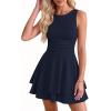 image:imagePRETTYGARDEN Womens 2026 Summer Mini Dress Sleeveless Ruched A Line Ruffle Flowy Short Cute Dresses Party Date Night OutfitsNavy Blue
