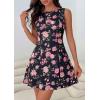 image:imagePRETTYGARDEN Womens 2026 Summer Short Dress Floral Sleeveless Boat Neck A Line Formal Cocktail Party Mini DressesFloral Black Pink