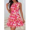 image:imagePRETTYGARDEN Womens 2026 Summer Short Dress Floral Sleeveless Boat Neck A Line Formal Cocktail Party Mini DressesFloral Rose Red