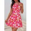image:imagePRETTYGARDEN Womens 2026 Summer Short Dress Floral Sleeveless Boat Neck A Line Formal Cocktail Party Mini DressesFloral Rose Red