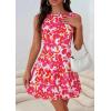 image:imagePRETTYGARDEN Womens 2026 Summer Short Dress Floral Sleeveless Boat Neck A Line Formal Cocktail Party Mini DressesFloral Rose Red