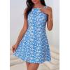 image:imagePRETTYGARDEN Womens 2026 Summer Short Dress Floral Sleeveless Boat Neck A Line Formal Cocktail Party Mini DressesFloral White Blue