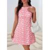 image:imagePRETTYGARDEN Womens 2026 Summer Short Dress Floral Sleeveless Boat Neck A Line Formal Cocktail Party Mini DressesFloral White Pink