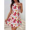 image:imagePRETTYGARDEN Womens 2026 Summer Short Dress Floral Sleeveless Boat Neck A Line Formal Cocktail Party Mini DressesFloral White Red