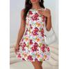 image:imagePRETTYGARDEN Womens 2026 Summer Short Dress Floral Sleeveless Boat Neck A Line Formal Cocktail Party Mini DressesFloral White Red