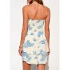 image:imagePRETTYGARDEN Womens 2026 Summer Strapless Tube Mini Dress Off Shoulder Smocked Ruffle A Line Flowy Short Party Club DressesFloral Blue