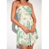 image:imagePRETTYGARDEN Womens 2026 Summer Strapless Tube Mini Dress Off Shoulder Smocked Ruffle A Line Flowy Short Party Club DressesFloral Green