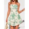 image:imagePRETTYGARDEN Womens 2026 Summer Strapless Tube Mini Dress Off Shoulder Smocked Ruffle A Line Flowy Short Party Club DressesFloral Green