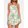 image:imagePRETTYGARDEN Womens 2026 Summer Strapless Tube Mini Dress Off Shoulder Smocked Ruffle A Line Flowy Short Party Club DressesFloral Green