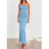 image:imagePRETTYGARDEN Womens 2026 Wedding Guest Cocktail Dresses One Off the Shoulder Ruched Bodycon Formal Maxi Party Summer OutfitsBaby Blue