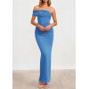 image:imagePRETTYGARDEN Womens 2026 Wedding Guest Cocktail Dresses One Off the Shoulder Ruched Bodycon Formal Maxi Party Summer OutfitsBlue