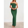 image:imagePRETTYGARDEN Womens 2026 Wedding Guest Cocktail Dresses One Off the Shoulder Ruched Bodycon Formal Maxi Party Summer OutfitsGreen