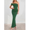 image:imagePRETTYGARDEN Womens 2026 Wedding Guest Cocktail Dresses One Off the Shoulder Ruched Bodycon Formal Maxi Party Summer OutfitsGreen