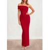 image:imagePRETTYGARDEN Womens 2026 Wedding Guest Cocktail Dresses One Off the Shoulder Ruched Bodycon Formal Maxi Party Summer OutfitsRed