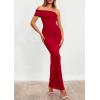 image:imagePRETTYGARDEN Womens 2026 Wedding Guest Cocktail Dresses One Off the Shoulder Ruched Bodycon Formal Maxi Party Summer OutfitsRed