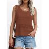 image:imagePRETTYGARDEN Womens Crochet Tank Tops 2026 Summer Spring Sleeveless Tops Cute Sweater Vest Trendy Boho Beach Vacation ClothesCamel